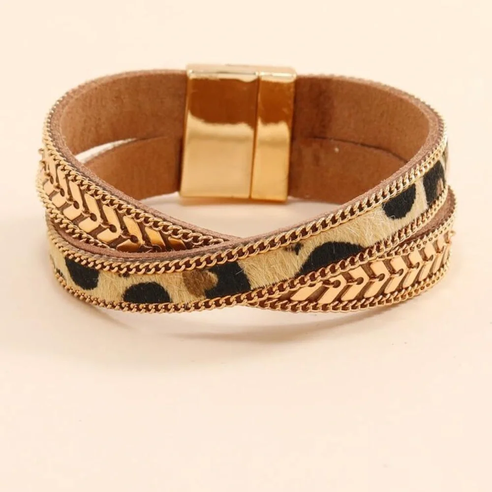 New Leopard Print Gold Bracelet - Picture 2 of 5